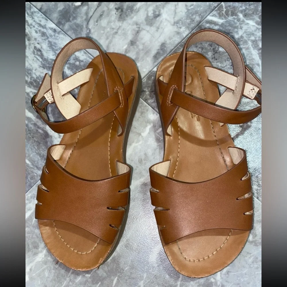 Cat & Jack Girls Lillian Brown Ankle Strap Sandals Size 1 Little Girl